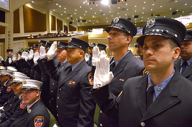 The new lieutentants take the Oath of Office.