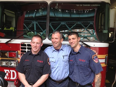 FF Ryan Blackwell, Capt. Patrick Tracy and FF Vincent Musacchio.