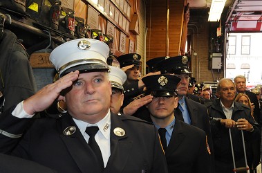 Many present and past members of the firehouse attended the ceremony.