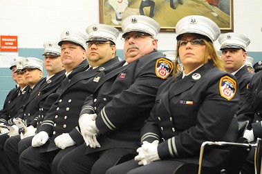 The new captains and lieutenants during their promotion ceremony.