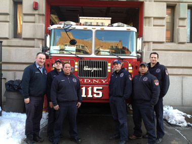 (L to R) Lt. Brendan Connolly, FF Nick Nugent, FF Danny Morales, FF Ronald Donati, FF Leo Lopez and FF Steve Tomocic.