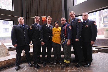 Rescue 1 members with Carmen Quinones.