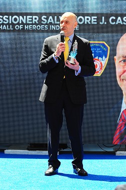Fire Commissioner Salvatore Cassano is inducted into the Superman Hall of Heroes.