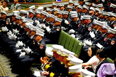 The promoted chiefs, captains and lieutenants.