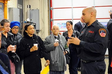 Members of the FDNY's Fire Safety Education Unit spoke to numerous people about how to stay fire safe