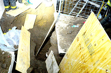 The trench after the victim was removed.