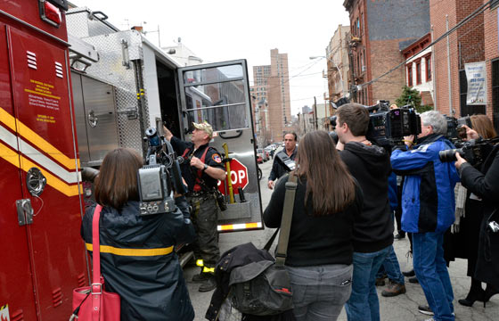 Fire Commissioner Daniel A. Nigro speaks at the ceremony