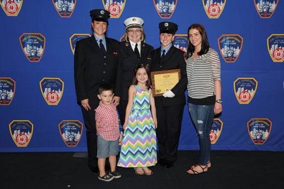 (L - R, Chiefs Roger Ahee, Janice Olszewski and Fred Villani take oath of office, with Chief of Department James Leonard)