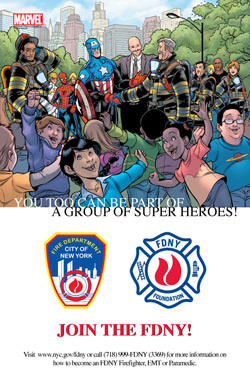 Back covers of the FDNY/Marvel comic book unveiled