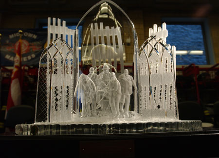 FDNY Accepts Waterford Crystal Sculpture Honoring FDNY Members Lost On 9/11