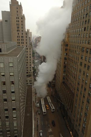 FDNY Members Respond to a Steam Pipe Explosion in Manhattan