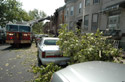 FDNY members respond to the widespread damage in Brooklyn following the storm on August 8.