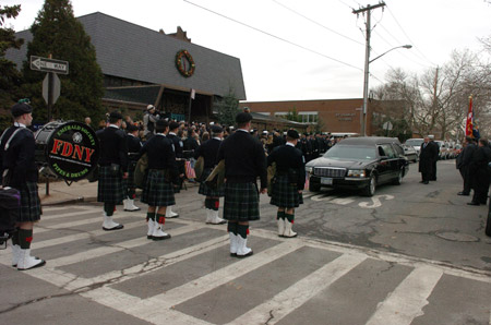 Hundreds of FDNY members attended the funeral of Supervising Fire Marshal Douglas Mercereau on Staten Island.