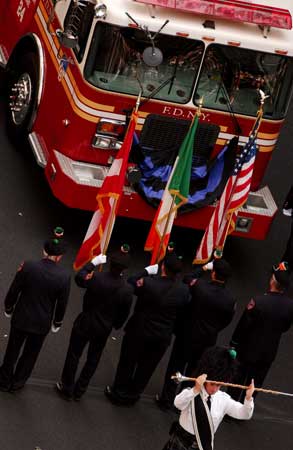 Firefighters from across the city gathered to celebrate the life of Firefighter Robert Beddia of Engine 24 at a service at St. Patrick&rsquo;s Cathedral in Manhattan on August 24. 