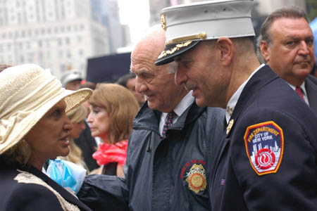 Thousands of people from around the world attended the annual ceremony at the World Trade Center site, remembering the 343 FDNY members and nearly 3,000 others who died in the terrorist attacks. First responders read the names all those who lost their lives on September 11, 2001.