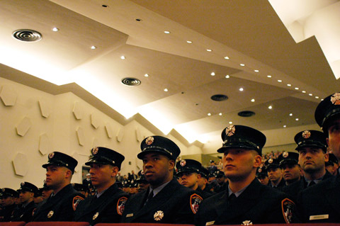The proby class included 46 who are following in a family member's footsteps by becoming a firefighter.