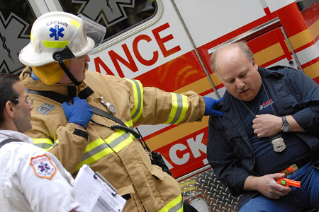 Teams of EMS members treated three victims in the 8th Annual EMS Competition.