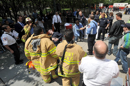 EMS veterans judged the competition, looking for speed, accuracy and quick thinking.