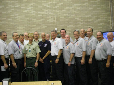 Members of the FDNY IMT met U.S. Secretary of Homeland Security Michael Chertoff in Louisiana on Sept. 3.