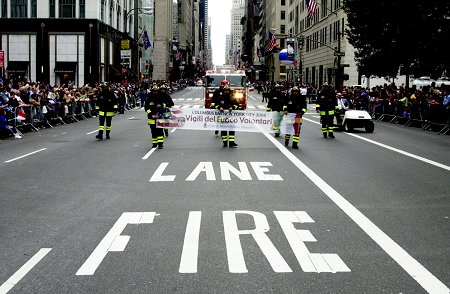 Italian firefighters marched with FDNY members along the parade route.