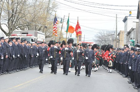 FDNY members gathered outside Sacred Heart Church in Staten Island Nov. 26 to say farewell to Lt. Robert J. Ryan Jr.