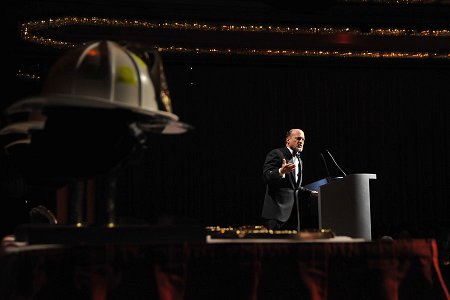 The evening's emcee, CNBC's Jim Cramer, addresses the crowd.