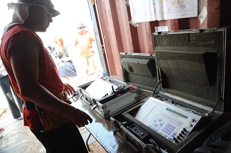 The firing board that controls the release of all the fireworks.
