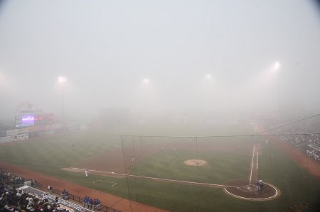 FDNY Night at Keyspan Park was cut short when the Cyclones game was called due to fog.