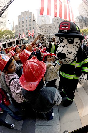 Children from 30 schools throughout the five boroughs learned about fire safety during the kick off to Fire Prevention Week in Rockefeller Center on Oct. 5.