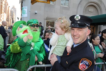 Members greeted parade onlookers as they made their way up Fifth Avenue.