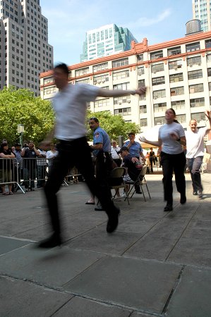 EMT trainees took part in the competition, acting as fire victims and bees.
