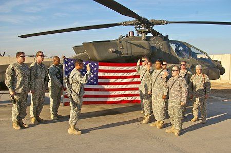 After the flag was used for multiple missions in Iraq, it was returned to the firehouse on July 10.