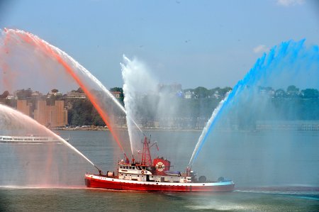 The FDNY celebrated the 9th annual Blessing of the Marine Fleet at the Intrepid Museum on July 17.
