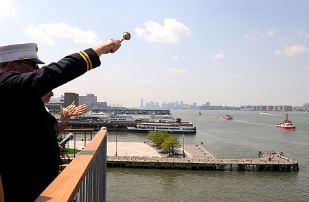 FDNY Chaplain Monsignor John Delendick blesses the six boats in the Marine Fleet.