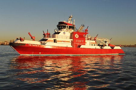 The Firefighter II arrives in New York Harbor