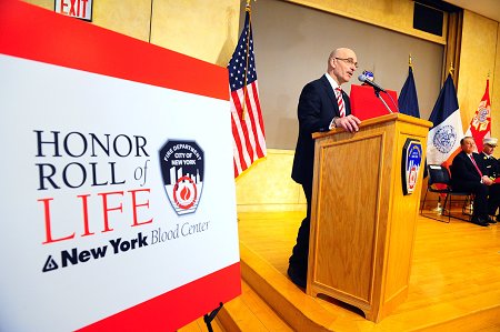 Fire Commissioner Cassano welcomes everyone to the 2011 Honor Roll of Life ceremony.