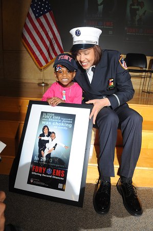 EMS Lt. Kim Weaver and Shamia Jones, who she saved when the girl was just a year old.