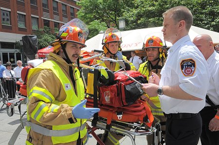 An ALS team is briefed about the scenario. All teams are held in seclusion until they compete, so they do not know what to expect.
