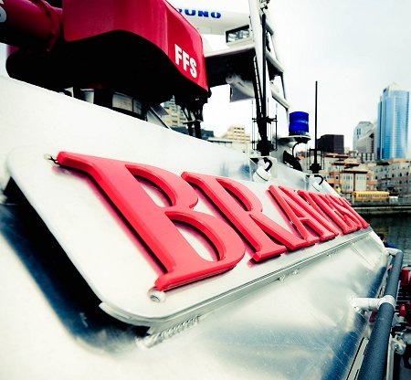 The name of the fireboat is made from World Trade Center steel. It's named for all members of the FDNY.