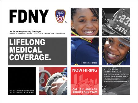 One of the ads featuring Firefighter Tenesha Forbes.