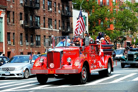 An apparatus, which was created to honor the lives of the 343 members of the FDNY killed on Sept. 11, 2001, led the Walk downtown.