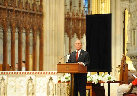 Mayor Michael Bloomberg speaks at the FDNY�s World Trade Center 10th Anniversary Memorial Service.