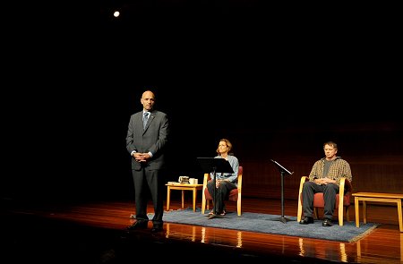 Fire Commissioner Salvatore Cassano speaks before a performance of “The Guys.” To commemorate the 10th anniversary of the Sept. 11 attacks, the FDNY Foundation held a special benefit production of the Anne Nelson play, “The Guys,” starring Sigourney Weaver and Tom Wopat, at the Museum of Jewish Heritage Theater on Sept. 8. The play, written following the attacks on the World Trade Center, tells the story of an FDNY captain who lost eight firefighters from his firehouse and turns to a neighborhood author for help writing their eulogies. The cost of two performances was generously underwritten by Bank of America and Alcoa.