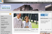Elmhurst Hospital Center website home page