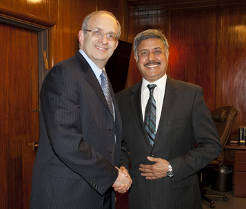 Touro College and University System President and CEO Dr. Alan Kadish and HHC President Dr. Ram Raju