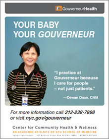 Dewan Duan featured in new Gouverneur Health marketing materials.