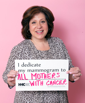 For breast cancer awareness, Dr. Susan Sanelli-Russo dedicates her mammogram to all mothers with cancer.