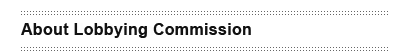 About Lobbying Commission