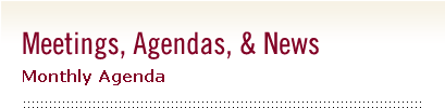 Monthly Agenda
