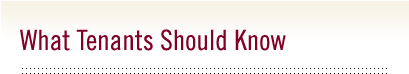 What Tenants Should Know